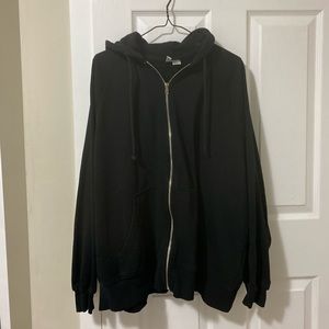 Black zip up hoodie large